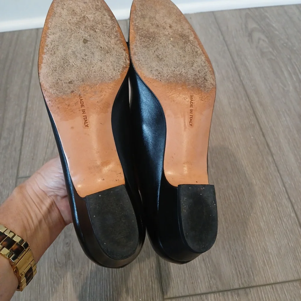 SALVATORE Ferragamo Flats Boutique Vera Pump Black Size 8 Narrow - Picture 13 of 14